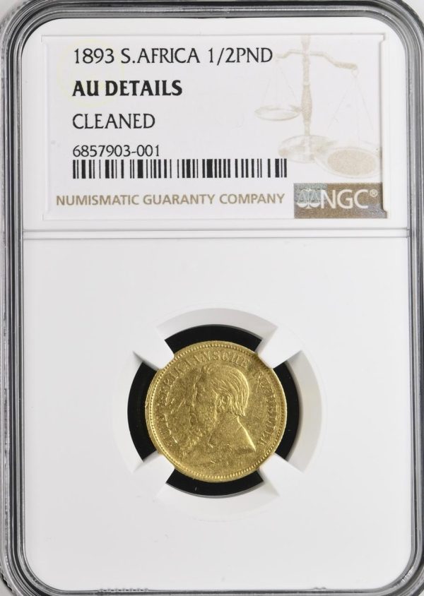 Lot 1: South Africa: Paul Kruger ZAR gold halfpond of 1893 AU Details ...